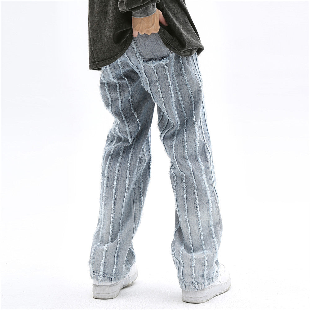 Ins Loose Broad-leg Pants With Cat Whiskers