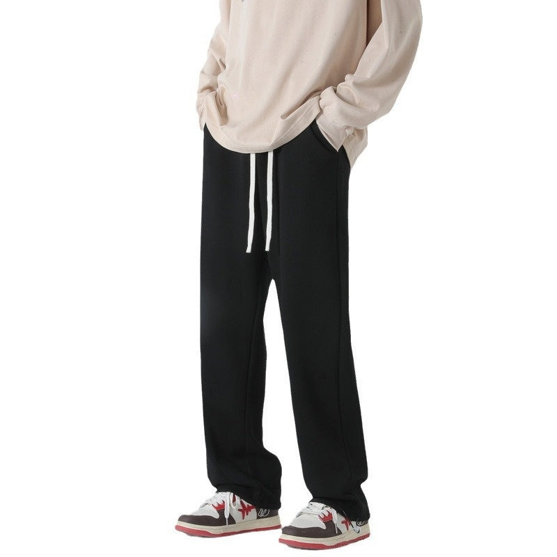 Straight Wide Leg Casual Trousers Drape Fleece-lined Sweats