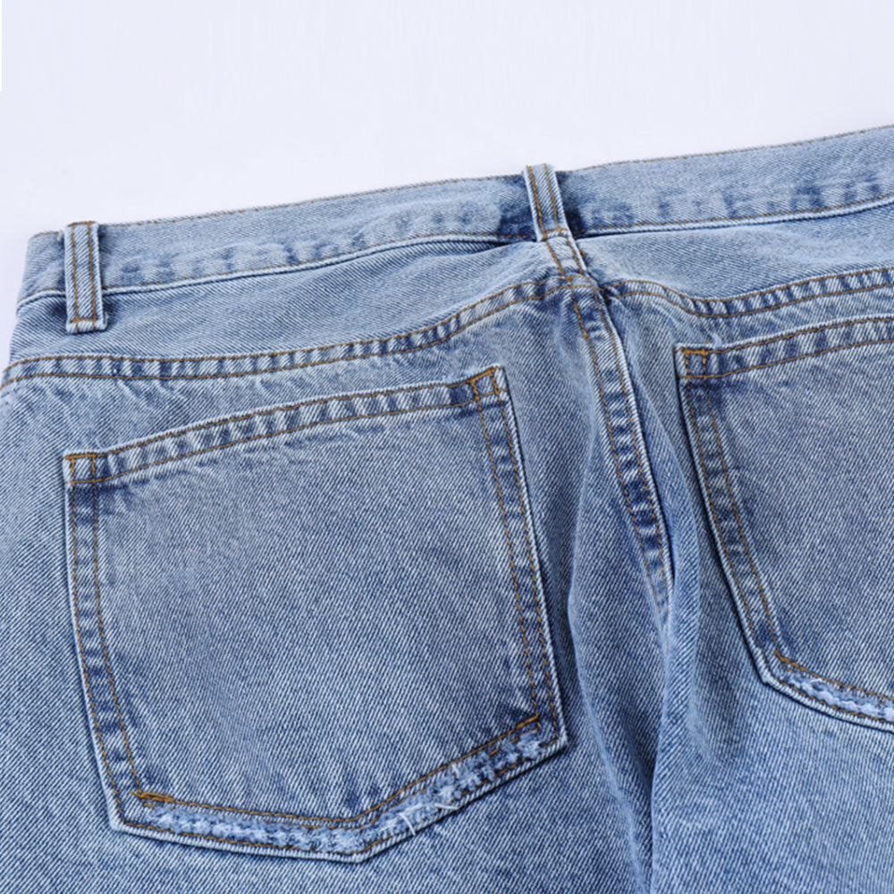 Washed Raw Edge Jeans