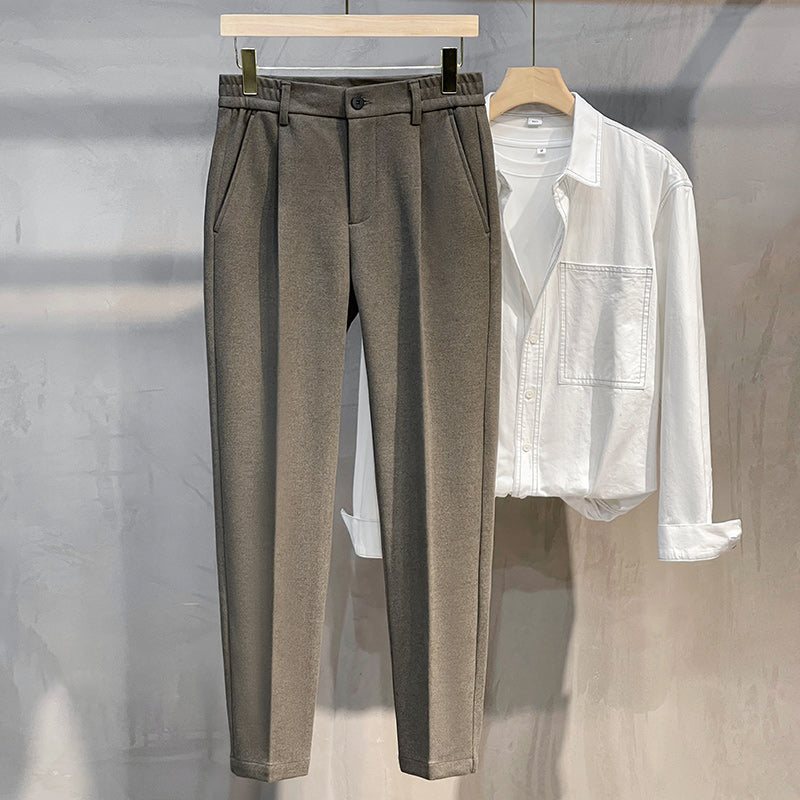 Leisure Straight SleevesWoolen Trousers