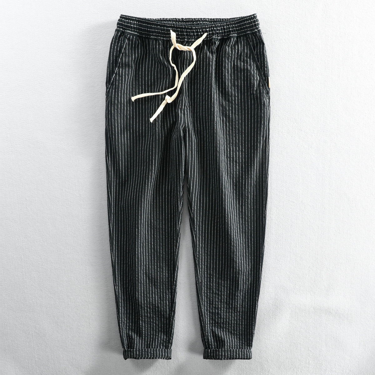 Striped Ankle-length Pants Loose Tether