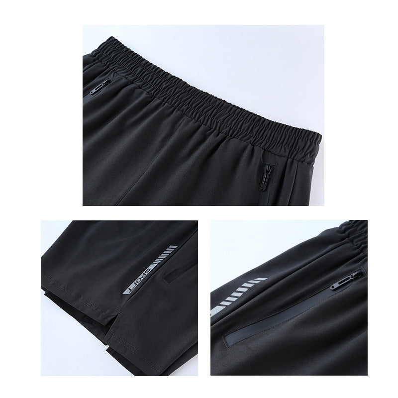 2 in 1 Lined Mid-thigh running Shorts