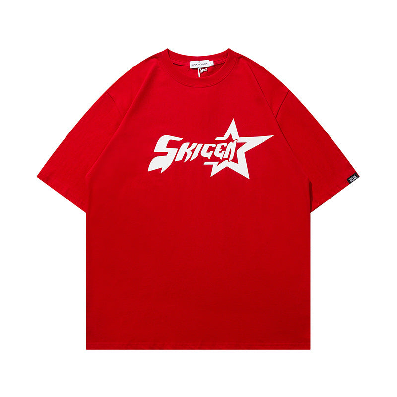 Star Letters Printed Short Sleeves