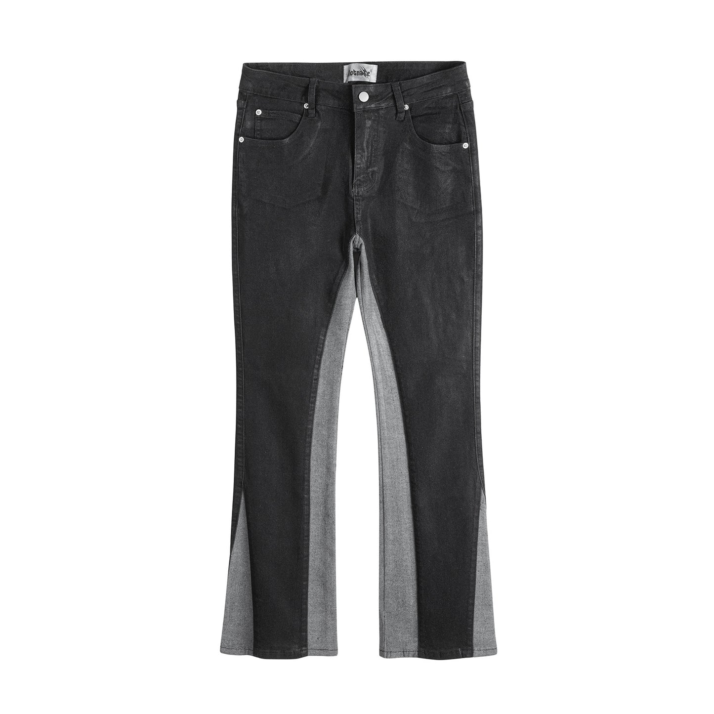 Niche Washed Distressed Stitching Contrast Color Brush Wax Slightly Flared Jeans