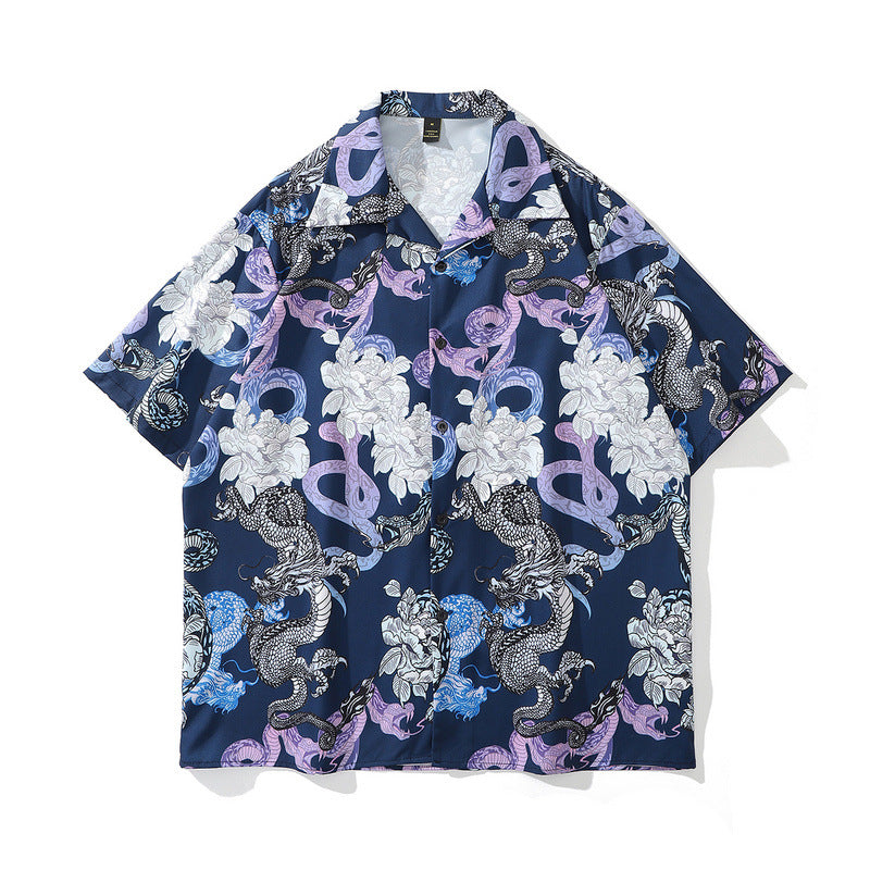 Retro Full Print Short-sleeved Shirts