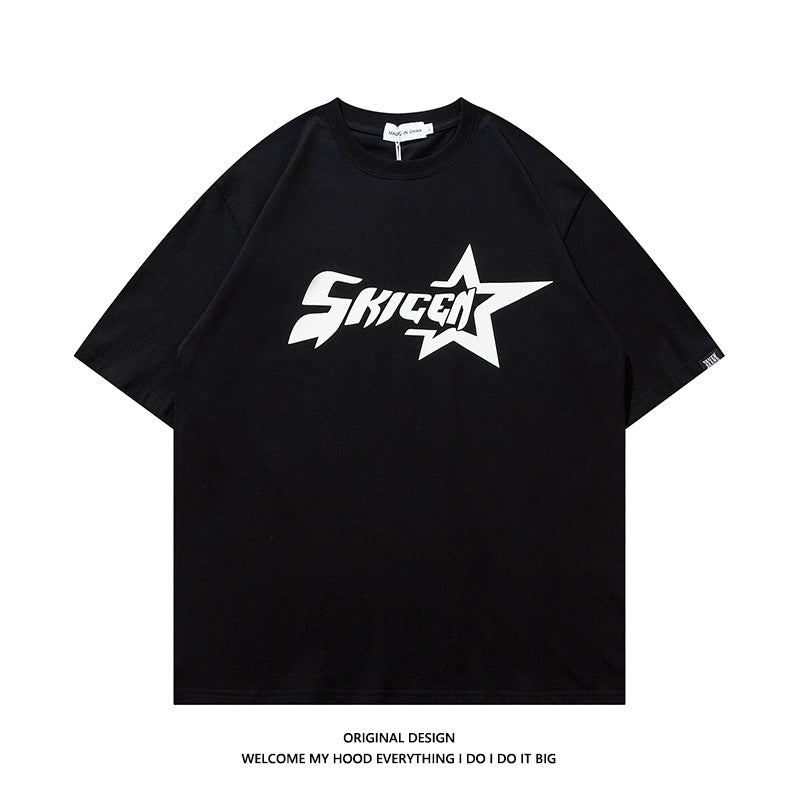 Star Letters Printed Short Sleeves