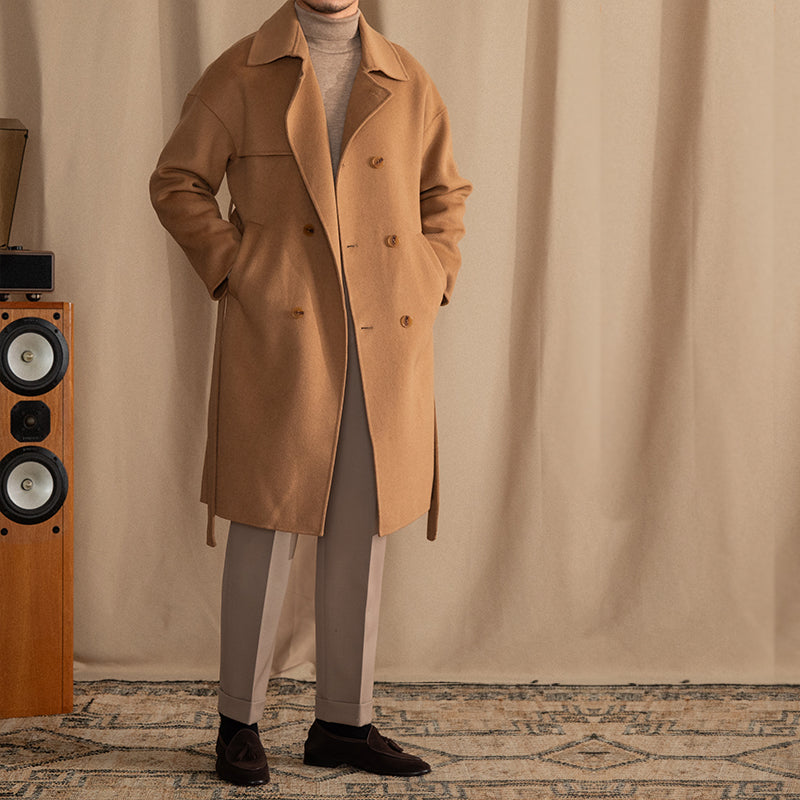 Wool Drop Shoulder Mid-length Coat