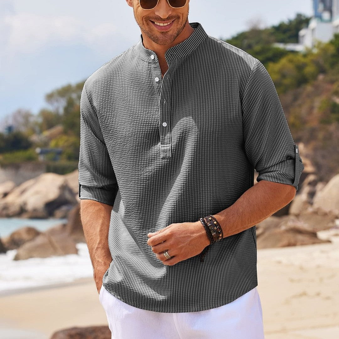 Long Sleeve Stand Collar Shirt