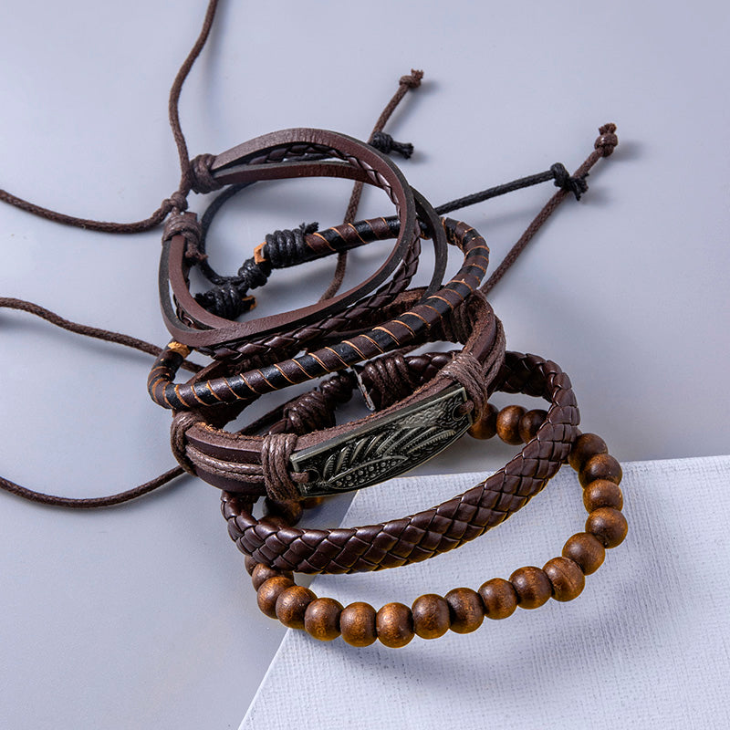 Braided Leather Wrap Bracelets