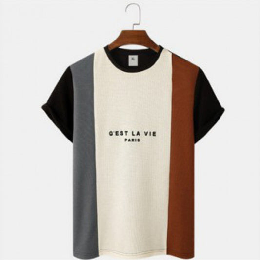 Round Neck Slim-fit Letter-printing T-shirt