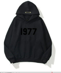 Sweater High Street Loose Fleece-lined 1977 Words - Hoodies