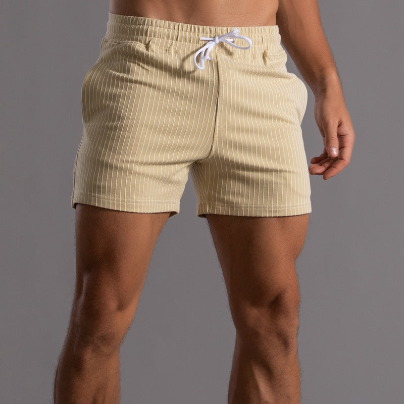 Vertical Stripe Cotton Shorts