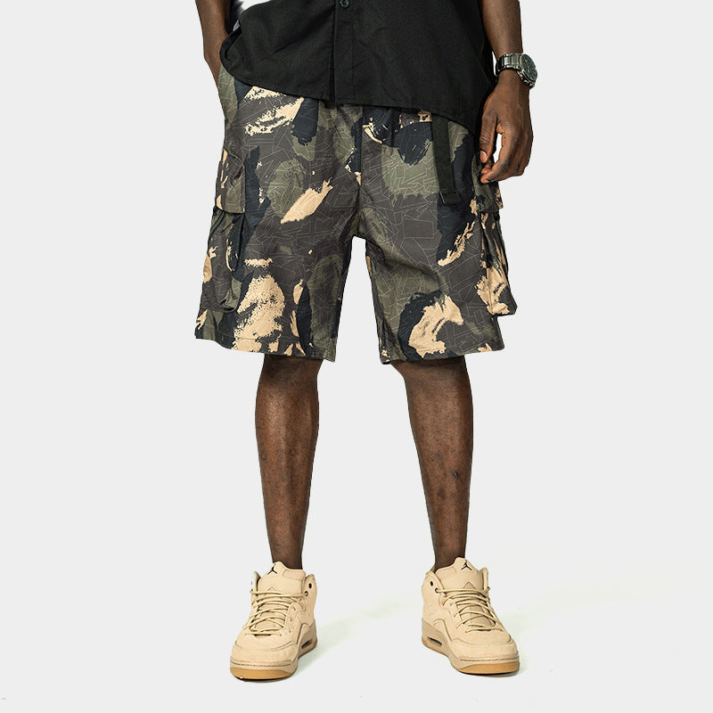 Camouflage Shorts Overalls Loose