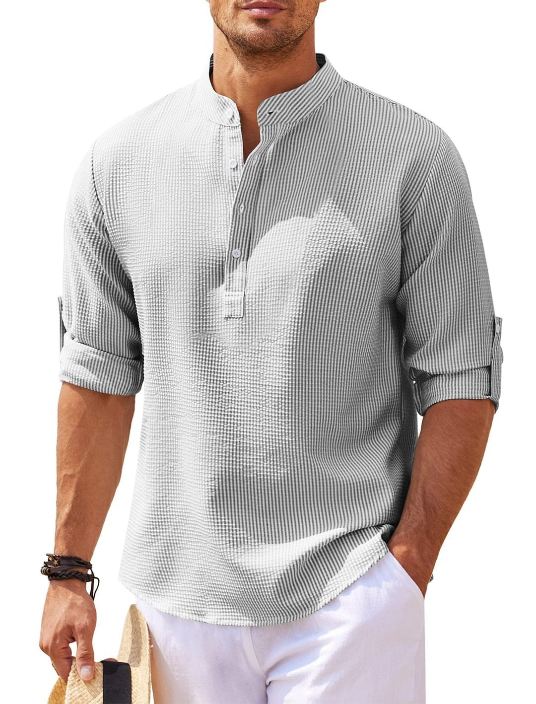 Long Sleeve Stand Collar Shirt