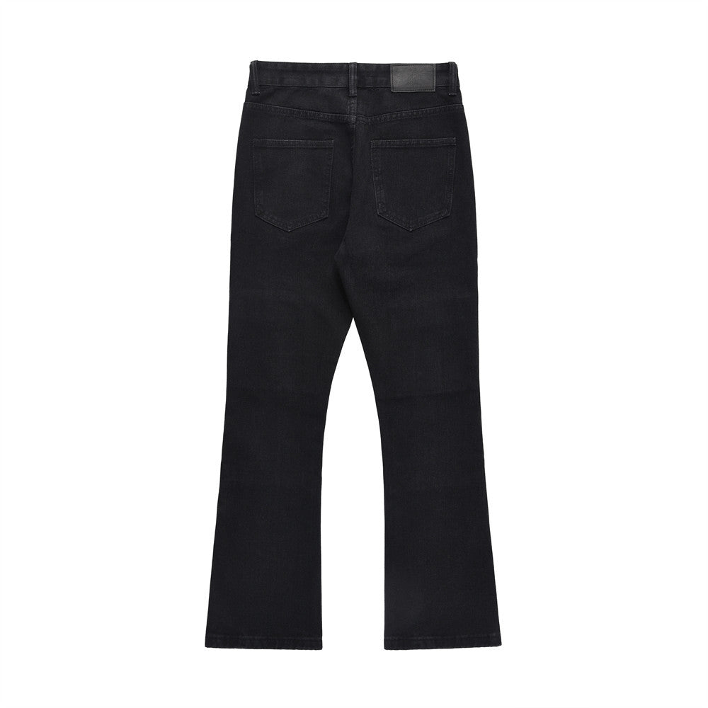 Street Slightly Flared Denim Trousers Pants