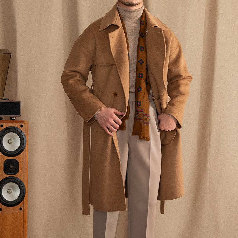 Wool Drop Shoulder Mid-length Coat