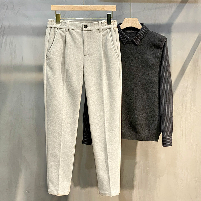 Leisure Straight SleevesWoolen Trousers